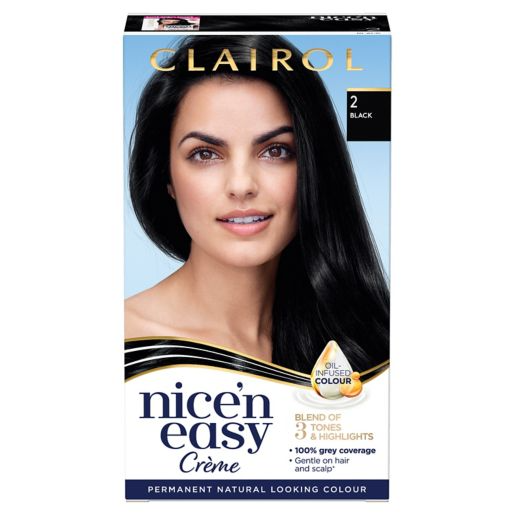 Clairol Nice'n Easy Crème Oil Infused Permanent Hair Dye 2 Black